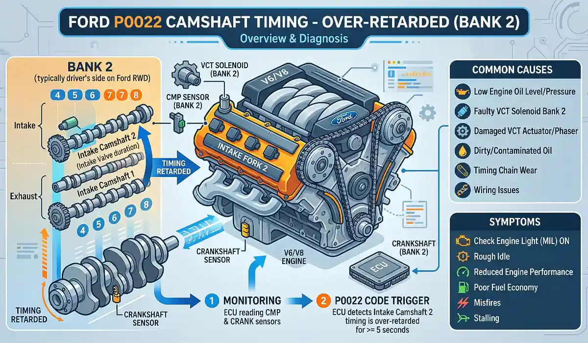 Ford P0022 Camshaft Timing Bank 2 Overview
